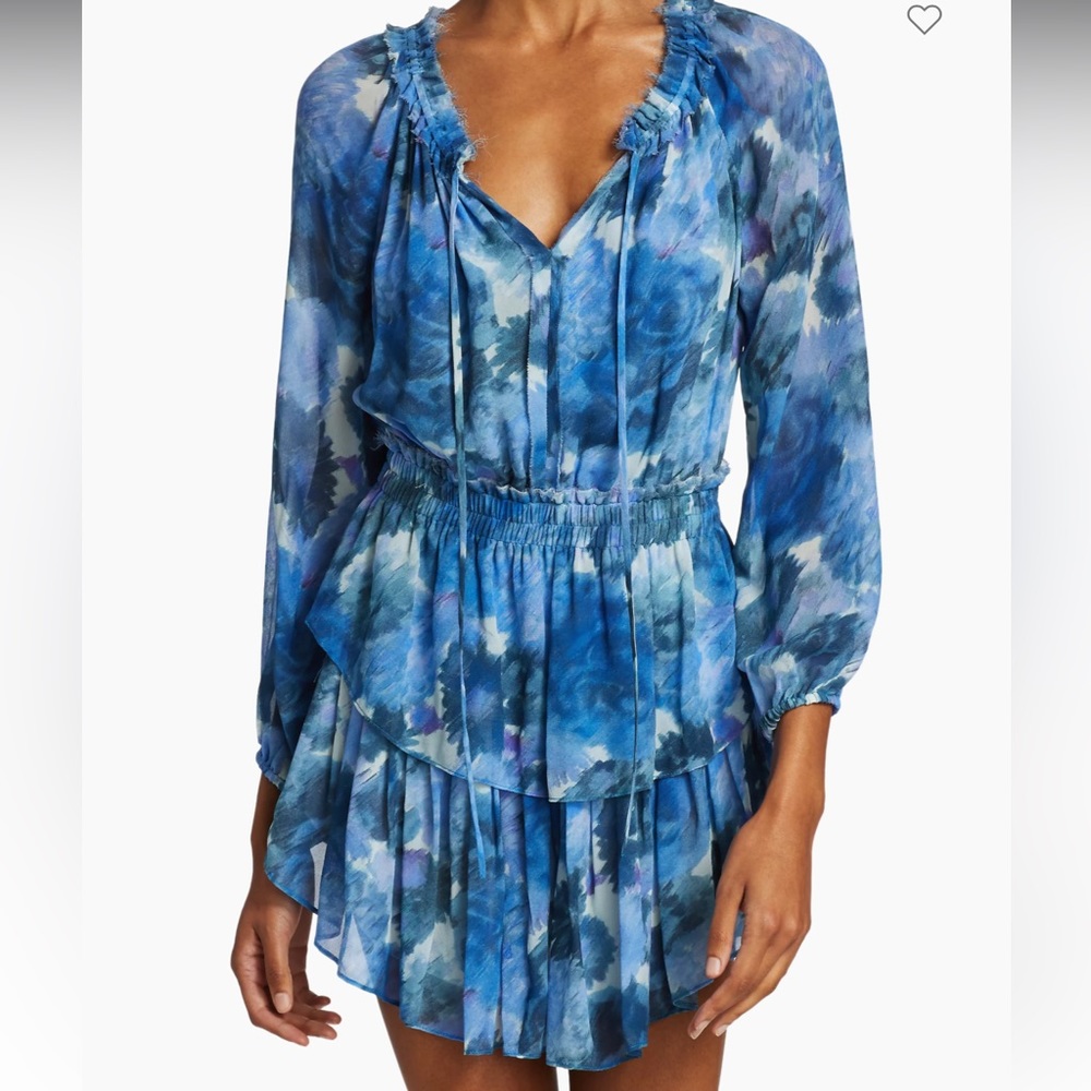 LLOVESHACKFANCY SILK POPOVER DRESS IN HIBISCUS